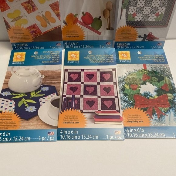 6 Simplicity EZ Quilting Template Stencils Fabric Paper Crafts Scrapbook - Picture 4 of 14